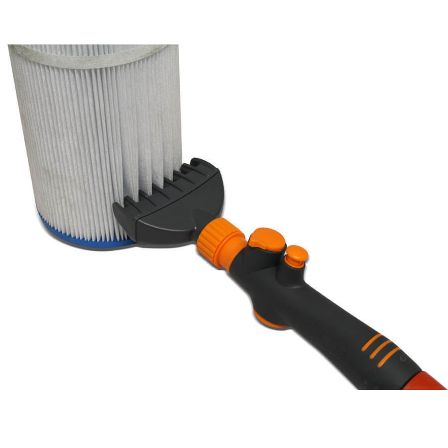 Cleaning your spa filter with a filter wand