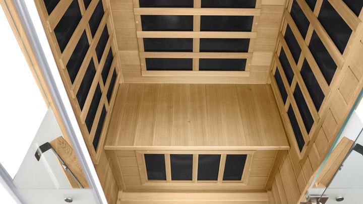 Integrated seating in the sauna unit