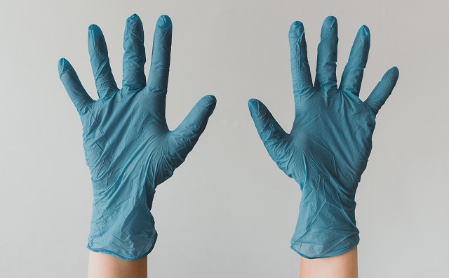 Wear gloves when handling hydrogen peroxide