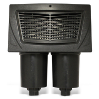 RD Double Port Foot Filter Black Louvre Face