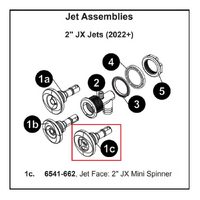 50mm(2") Jacuzzi® JX 2022 Mini Rotational Jet Face